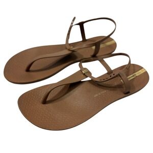 Ipanema Premium Lenny Niemeyer Desire Sandal Tan Women's Thong Sandals Sz 10